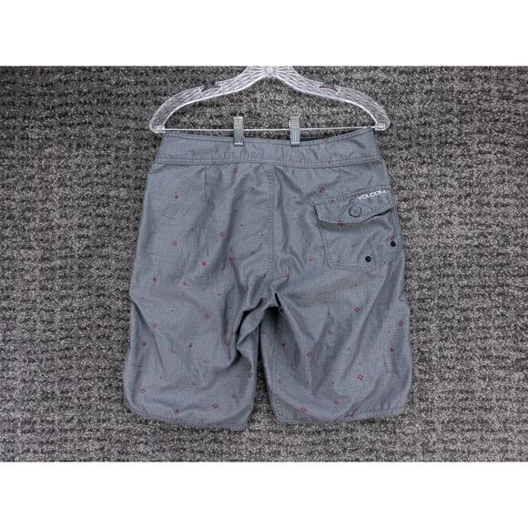 Volcom Board Shorts Mens 30 Gray Solid Geometric Print Pure Function Beach Surf - Picture 13 of 14